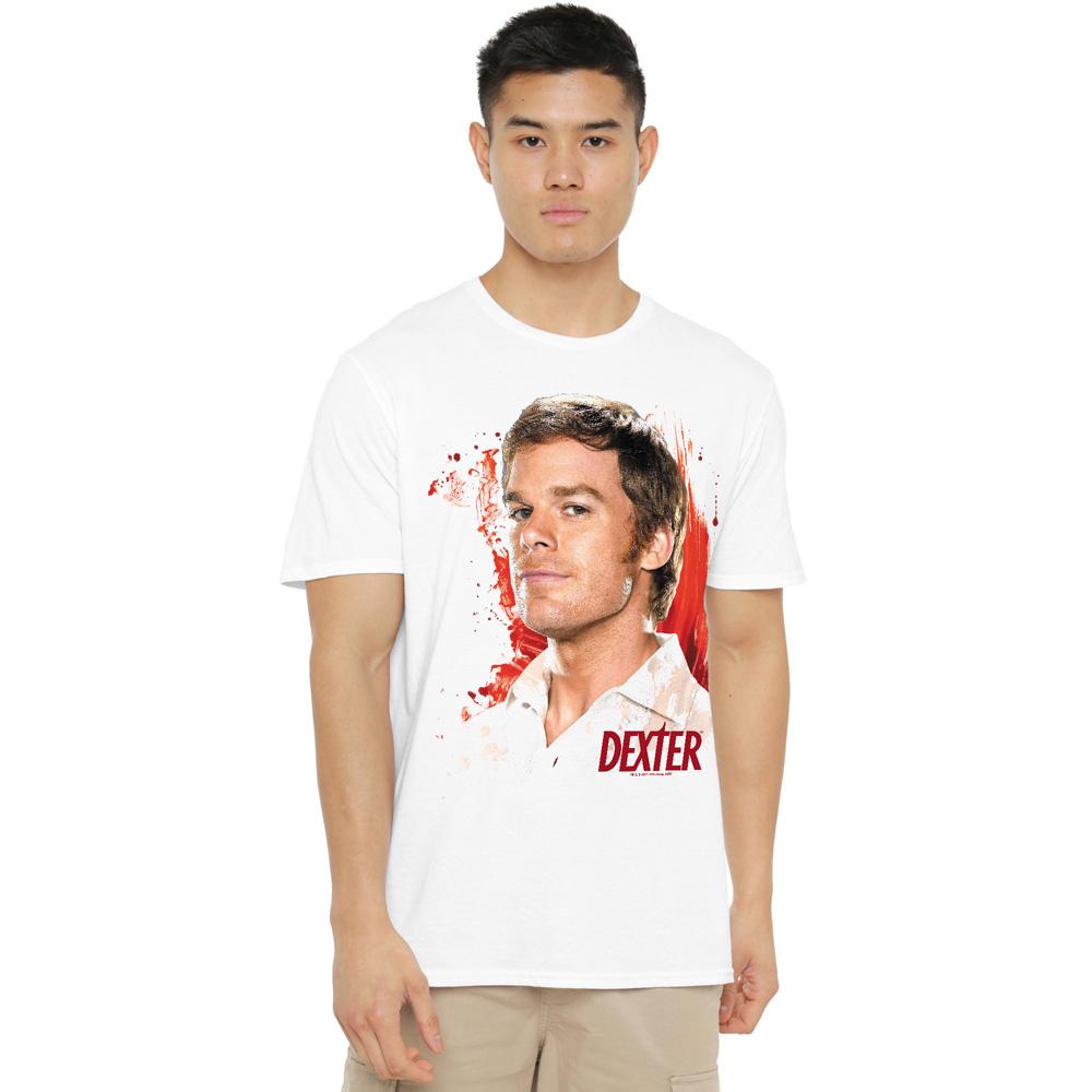 White - Lifestyle - Dexter Mens Blood Splatter T-Shirt