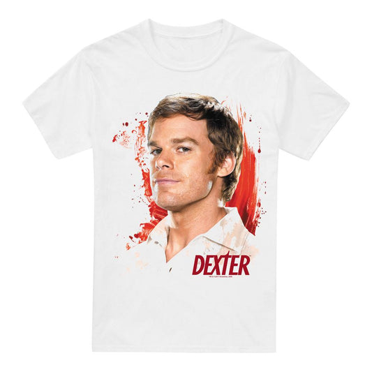 White - Front - Dexter Mens Blood Splatter T-Shirt
