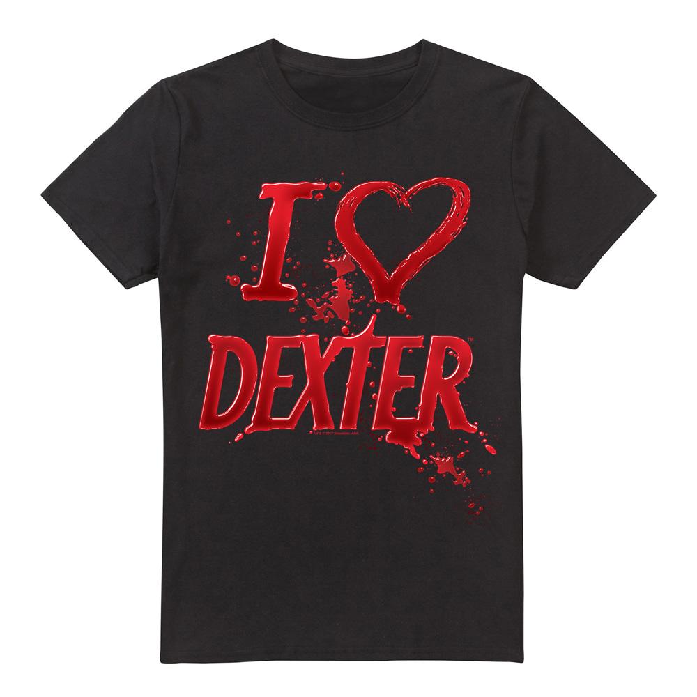 Black - Front - Dexter Mens I Heart Dexter T-Shirt