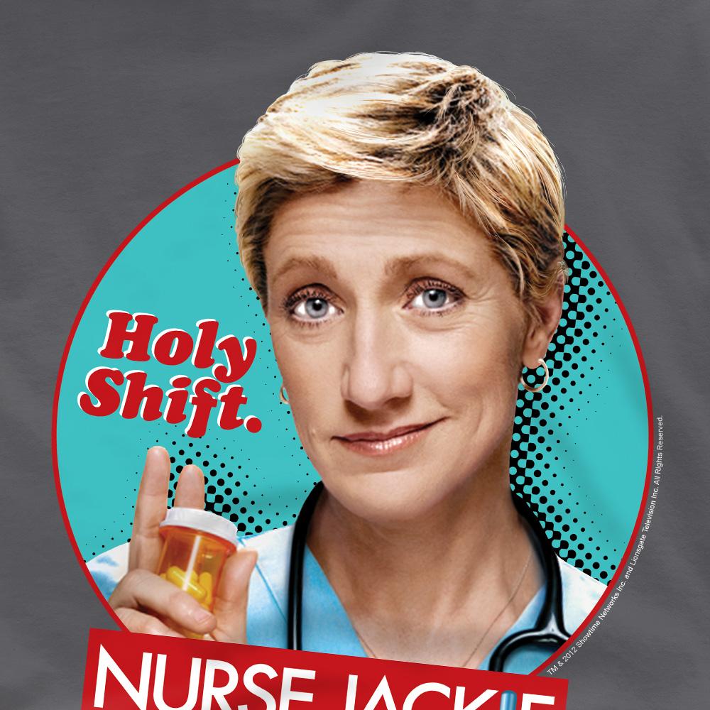 Charcoal - Pack Shot - Nurse Jackie Mens Holy Shift T-Shirt