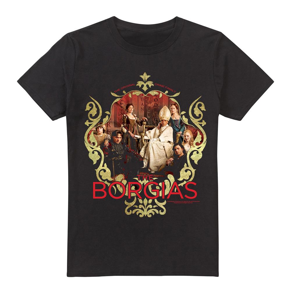 Black - Front - The Borgias Mens Family Portrait T-Shirt