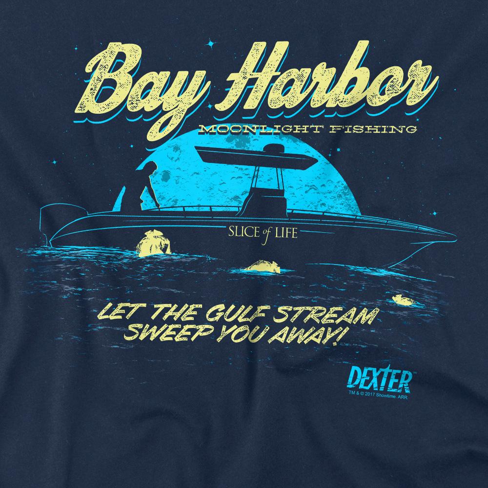 Navy - Side - Dexter Mens Moonlight Fishing T-Shirt