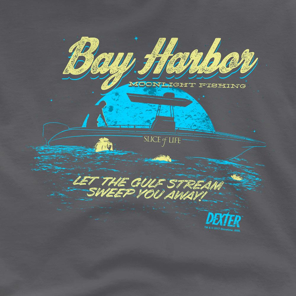 Charcoal - Side - Dexter Mens Moonlight Fishing T-Shirt