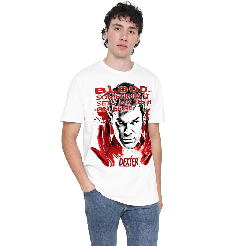 White - Lifestyle - Dexter Mens Blood T-Shirt