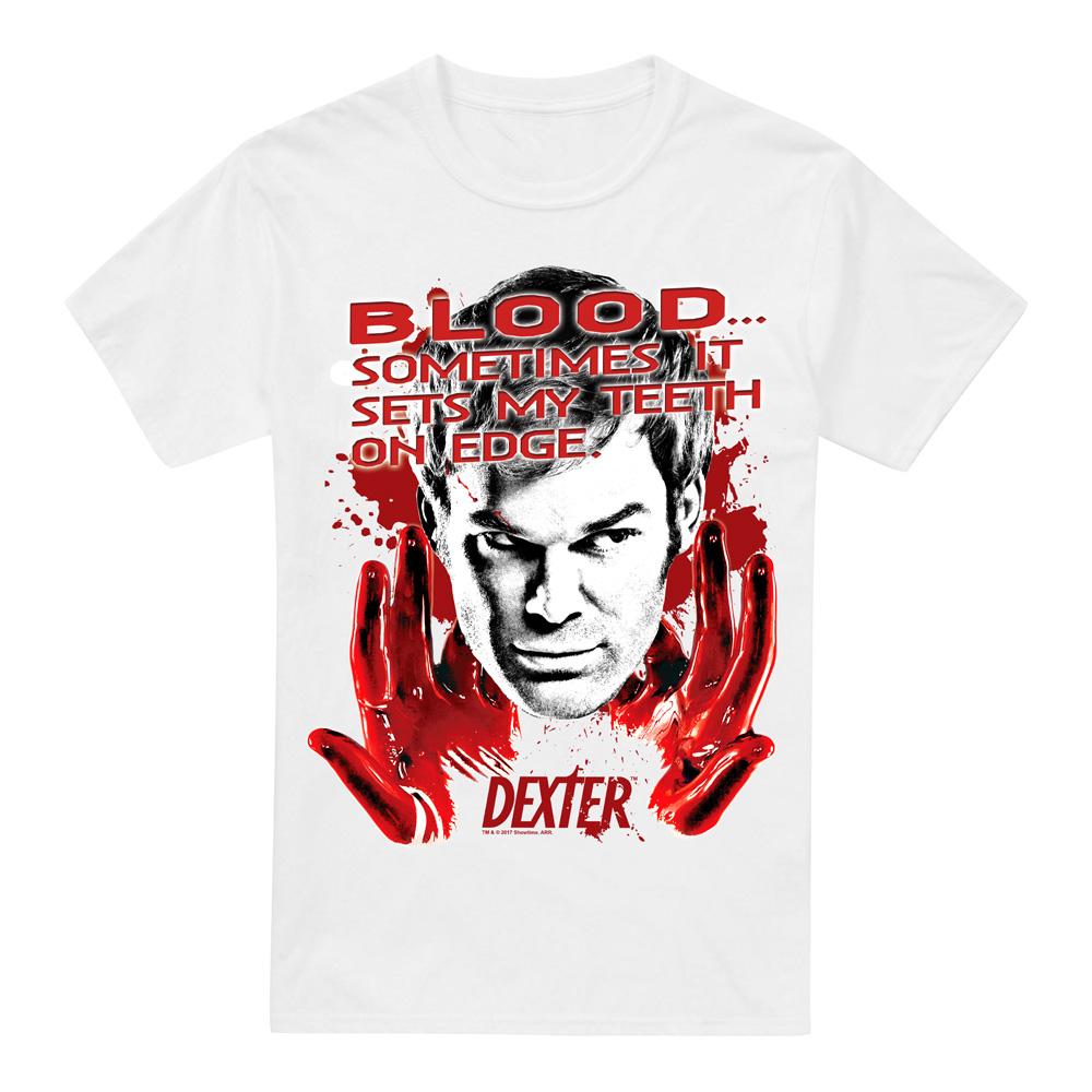 White - Front - Dexter Mens Blood T-Shirt