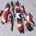 Sports Grey-Blue-White - Side - Captain America Mens Torn T-Shirt