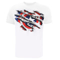 White-Blue-Red - Front - Captain America Mens Torn T-Shirt