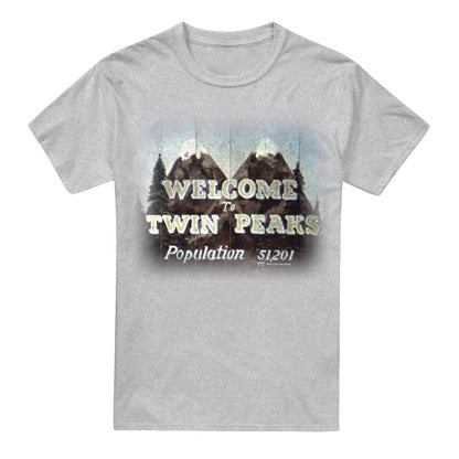 Sport Heather - Front - Twin Peaks Mens Welcome To T-Shirt