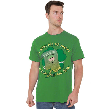 Kelly Green - Lifestyle - South Park Mens Spent Money Towelie St Patricks Day T-Shirt