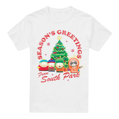 White - Front - South Park Mens Group Christmas T-Shirt