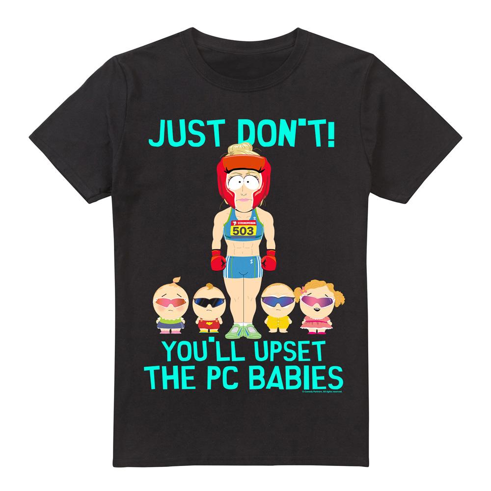 Black - Front - South Park Mens PC Babies T-Shirt