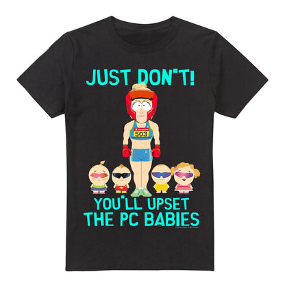 Black - Front - South Park Mens PC Babies T-Shirt