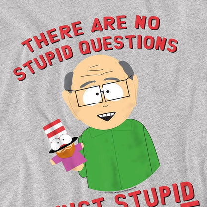 Sport Heather - Side - South Park Mens No Stupid Questions T-Shirt