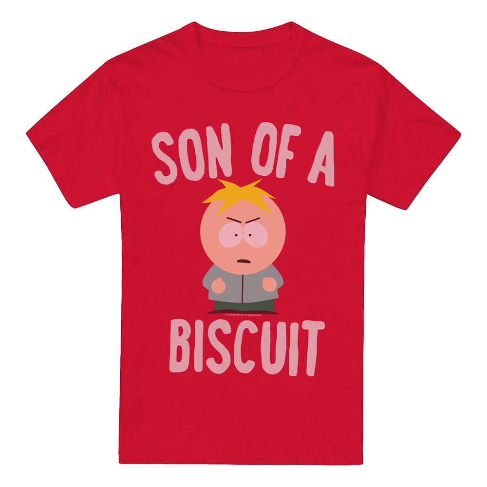 Red - Front - South Park Mens Butters Biscuit T-Shirt