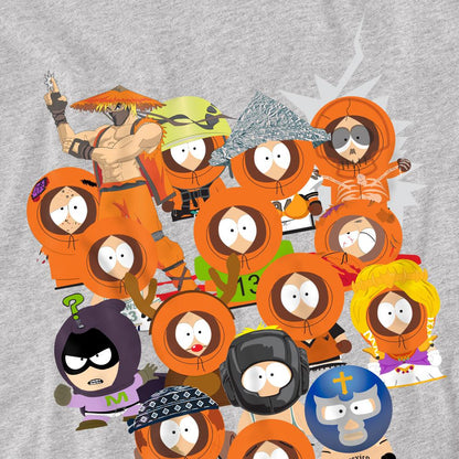 Sport Heather - Pack Shot - South Park Mens Many Faces Of Kenny T-Shirt
