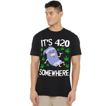 Black - Side - South Park Mens It´s 420 Somewhere Towelie T-Shirt