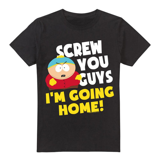 Black - Front - South Park Mens Screw You Guys Eric Cartman T-Shirt