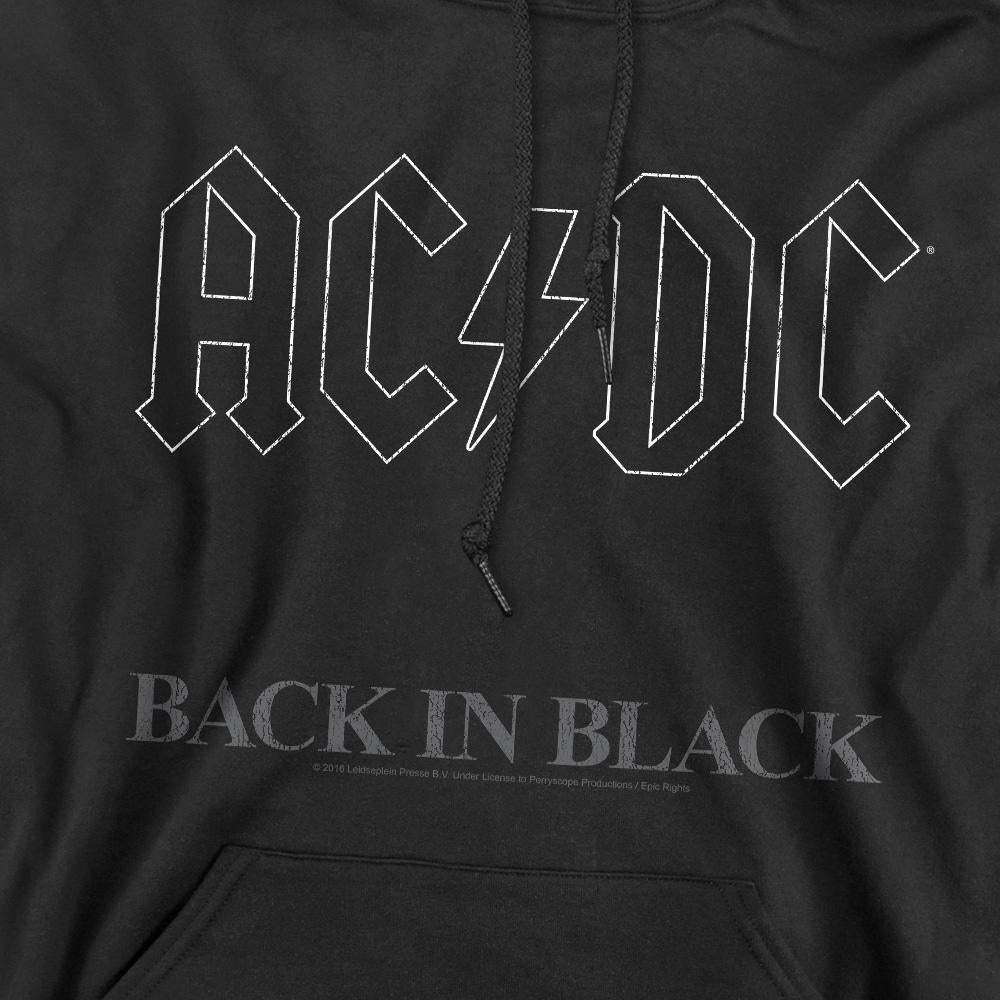 Black - Side - AC-DC Mens Back In Black Hoodie