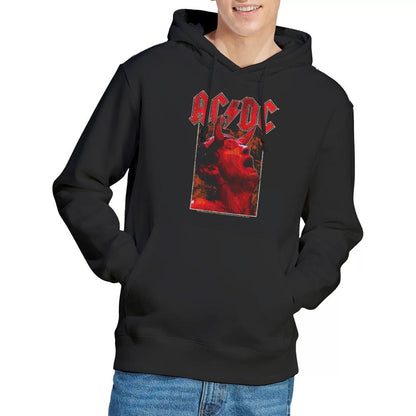 Black - Side - AC-DC Mens Horns Hoodie
