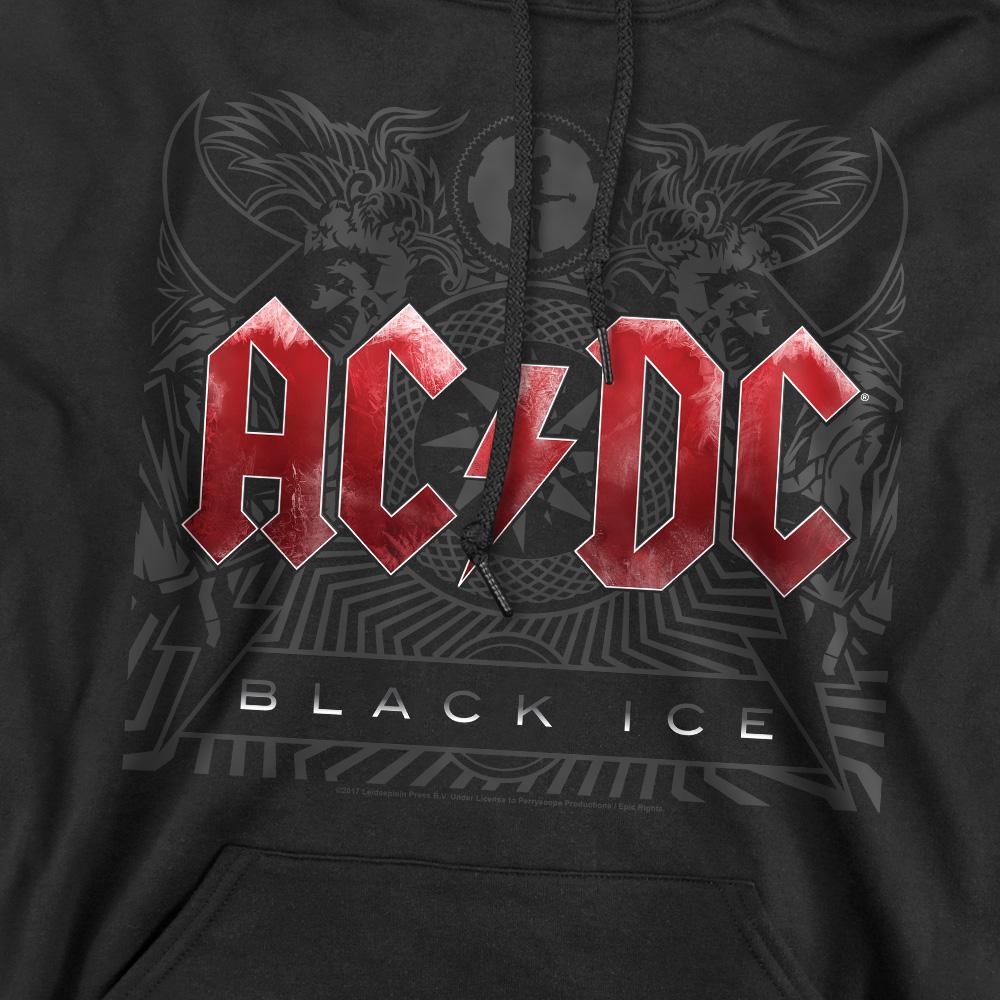 Black - Side - AC-DC Mens Black Ice Hoodie