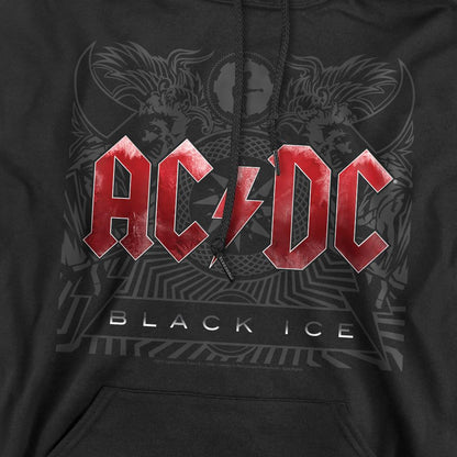 Black - Side - AC-DC Mens Black Ice Hoodie