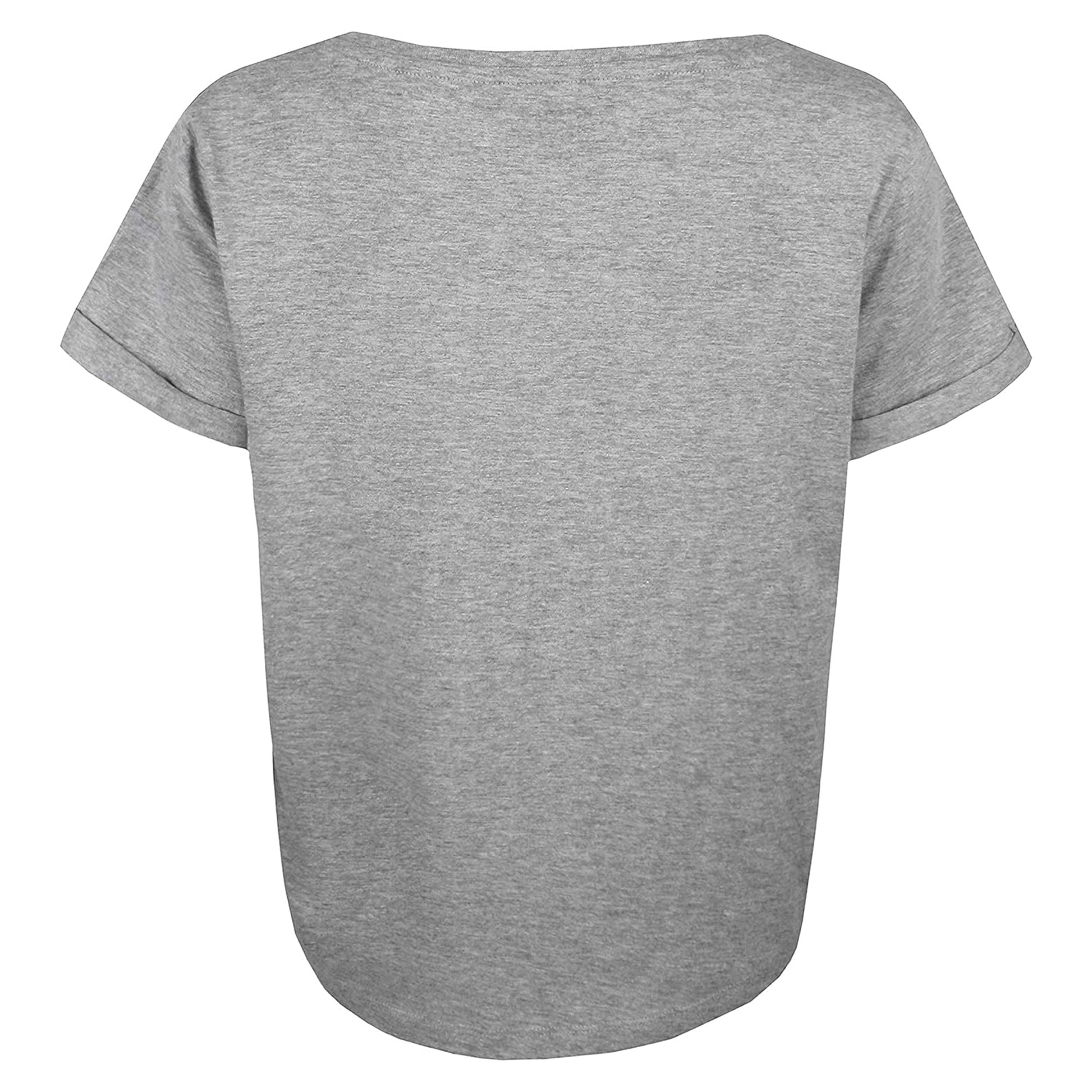 Sports Grey-Blue - Back - Wonder Woman Womens-Ladies Retro T-Shirt