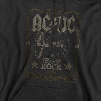 Black - Side - AC-DC Mens Rock Label Hoodie