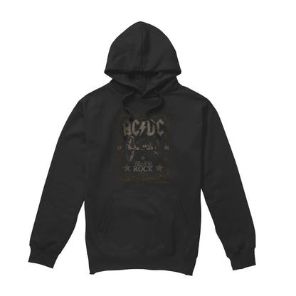 Black - Front - AC-DC Mens Rock Label Hoodie