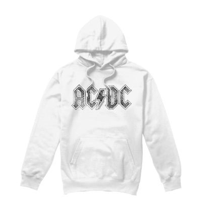 White - Front - AC-DC Mens Paisley Logo Hoodie