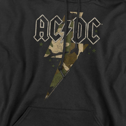 Black - Pack Shot - AC-DC Mens Camo Bolt Hoodie