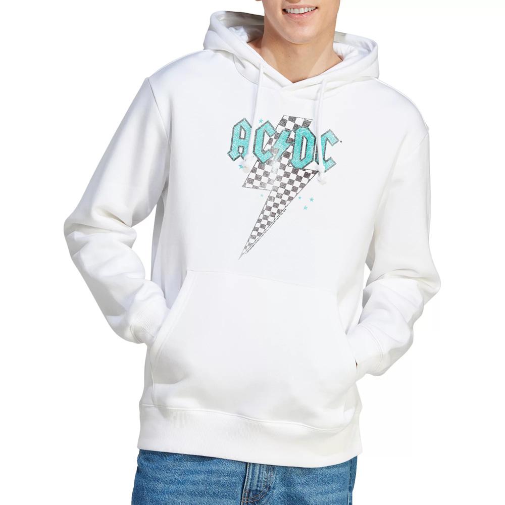 White - Lifestyle - AC-DC Mens Skewed Checkerboard Bolt Hoodie