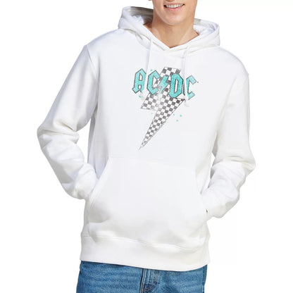 White - Lifestyle - AC-DC Mens Skewed Checkerboard Bolt Hoodie