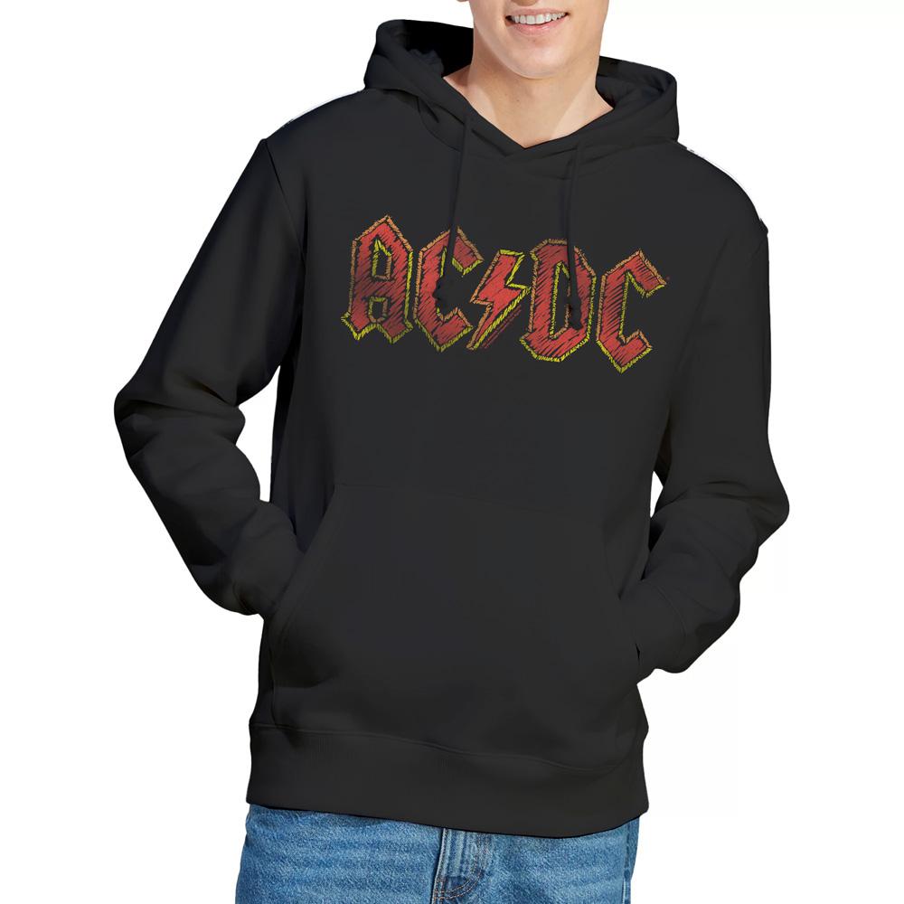 Black - Lifestyle - AC-DC Mens Hand Drawn Logo Hoodie