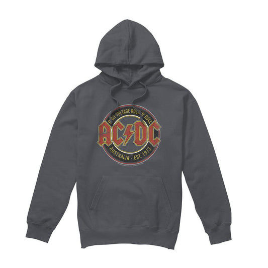 Charcoal - Front - AC-DC Mens Est. ´73 Hoodie