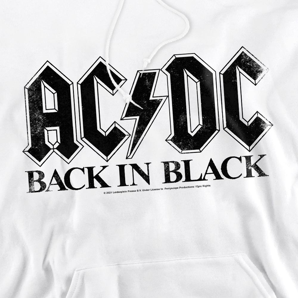 White - Side - AC-DC Mens Back In Black Hoodie