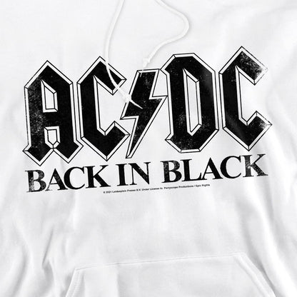 White - Side - AC-DC Mens Back In Black Hoodie