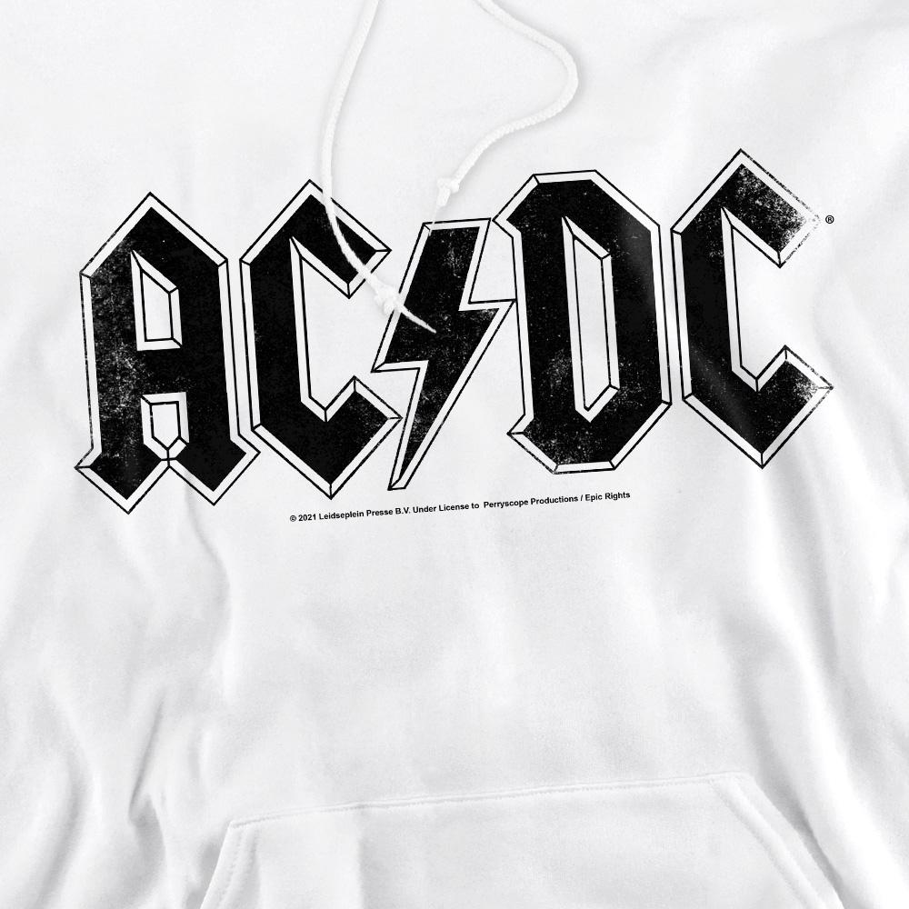White - Side - AC-DC Mens Logo Hoodie