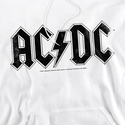 White - Side - AC-DC Mens Logo Hoodie