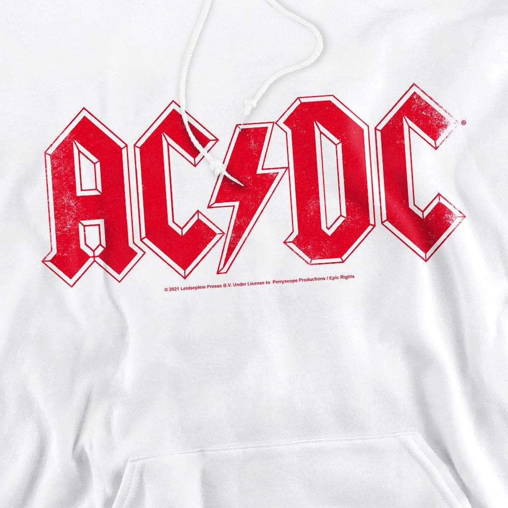 White - Side - AC-DC Mens Logo Hoodie