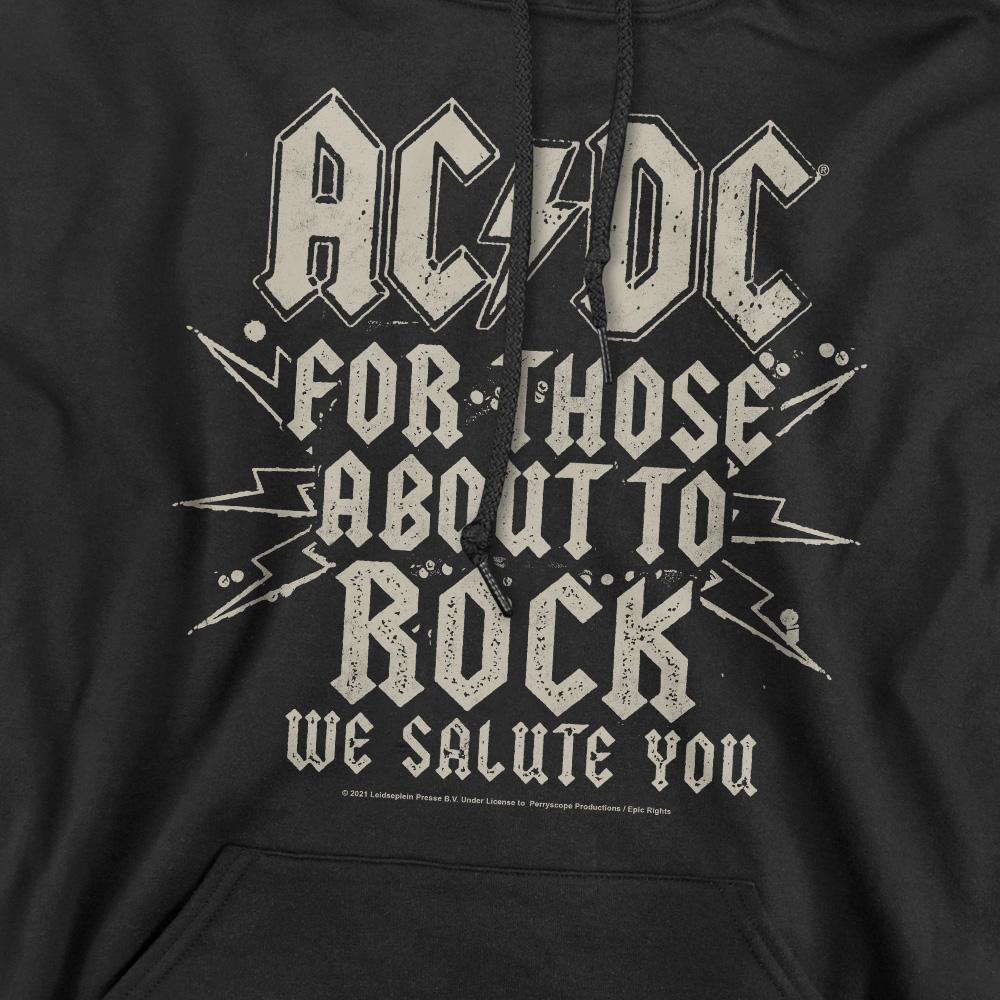 Black - Pack Shot - AC-DC Mens Salute Hoodie