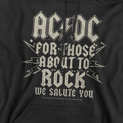 Black - Pack Shot - AC-DC Mens Salute Hoodie