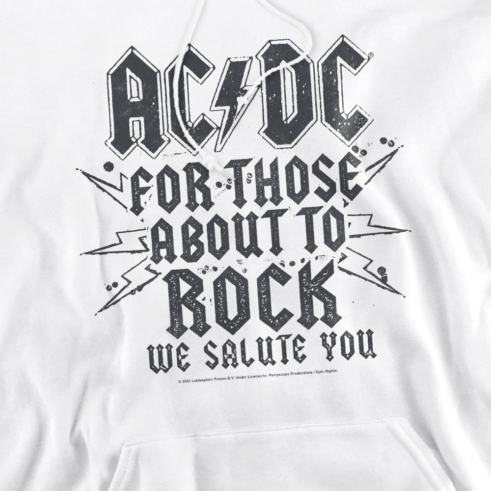 White - Side - AC-DC Mens Salute Hoodie