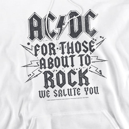 White - Side - AC-DC Mens Salute Hoodie