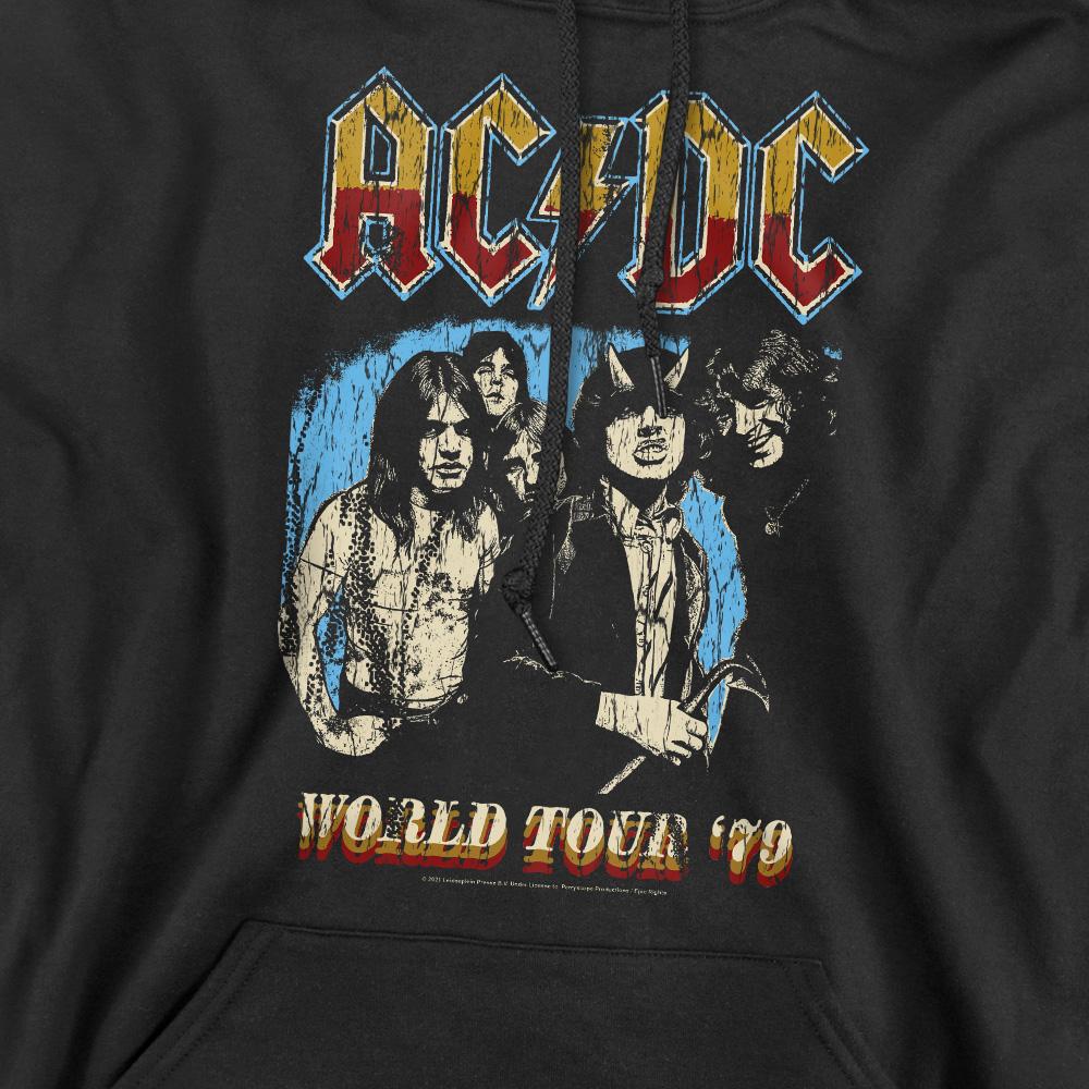 Black - Pack Shot - AC-DC Mens World Tour 79 Hoodie