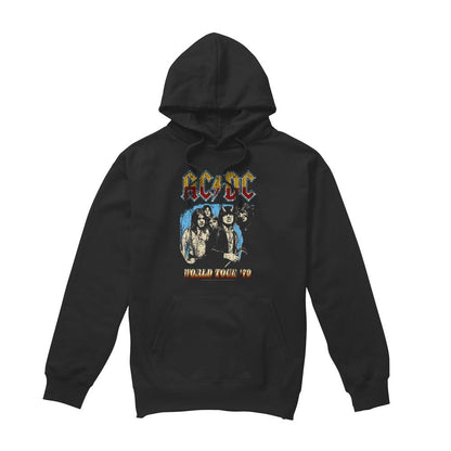 Black - Front - AC-DC Mens World Tour 79 Hoodie