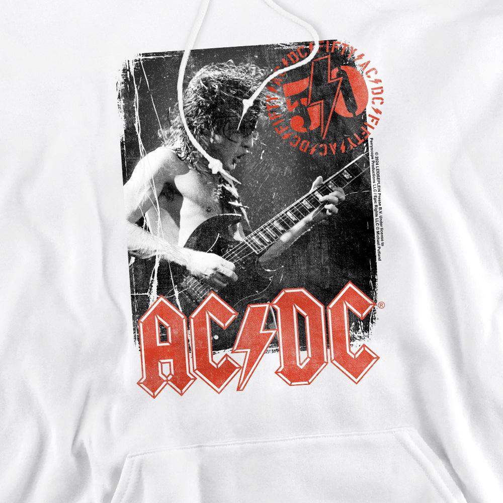 White - Pack Shot - AC-DC Mens Stamp Poster Hoodie