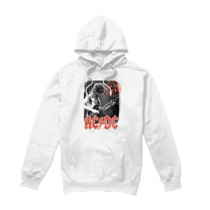 White - Front - AC-DC Mens Stamp Poster Hoodie