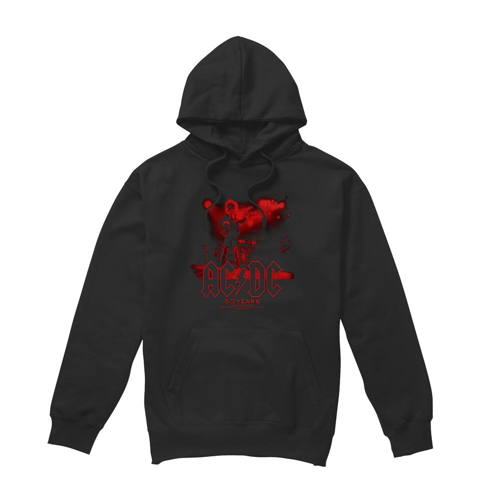 Black - Front - AC-DC Mens Live 50 Hoodie
