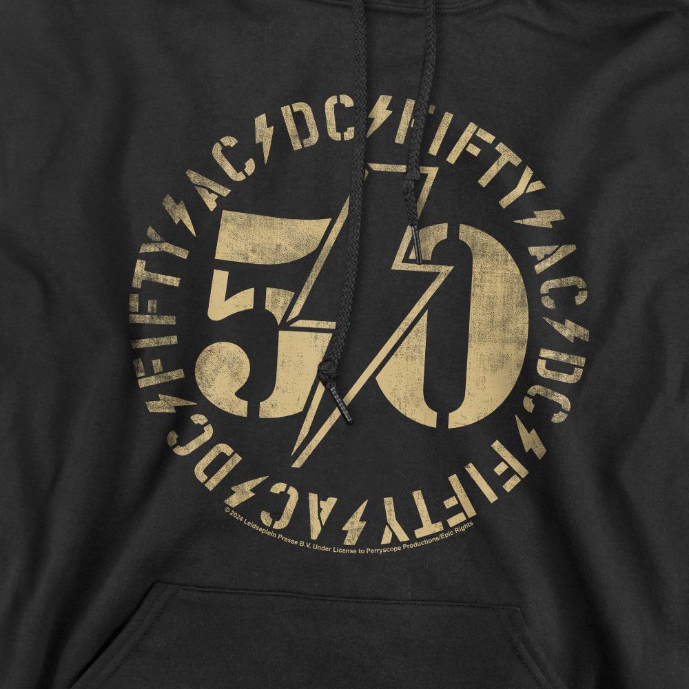 Black - Pack Shot - AC-DC Mens 50 Logo Hoodie