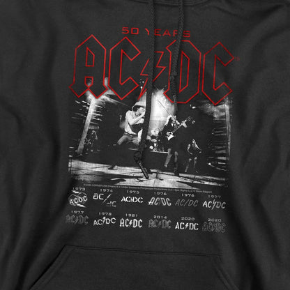 Black - Side - AC-DC Mens Logo Stack Hoodie